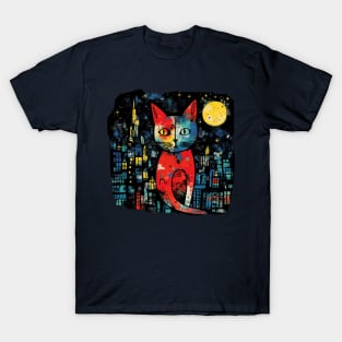 Night city cat T-Shirt